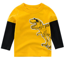 95%COTTON Boys T Shirts Spring Autumn Long Sleeve Tops Kids Dinosaur Sweatshirt Children Boy Shirts Clothing Boys Clothes