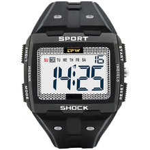 Big Numbers Men Sport Watch Digital Multifunction Alarm Chrono 5Bar Waterproof Back Light Square Screen