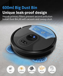 ABIR X6 Robot Vacuum Cleaner, Visual Navigation,APP Virtual Barrier,6000PA Suction,Smart Home Mop,Floor Carpet Washing Appliance