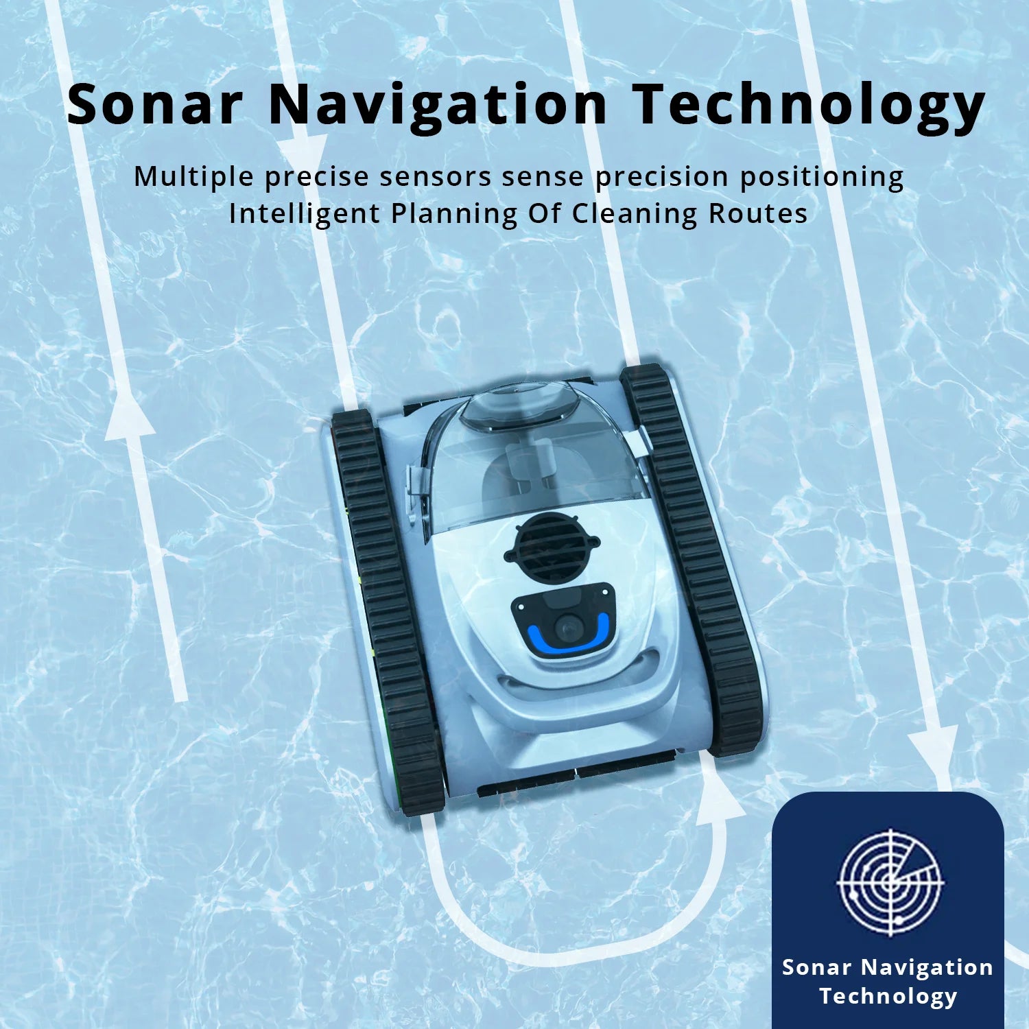 Seauto Crab Cordless Robotic Pool Cleaner Wall Climbing, Sonar Navigation, Intelligent Route Planning,120 min Battery Life