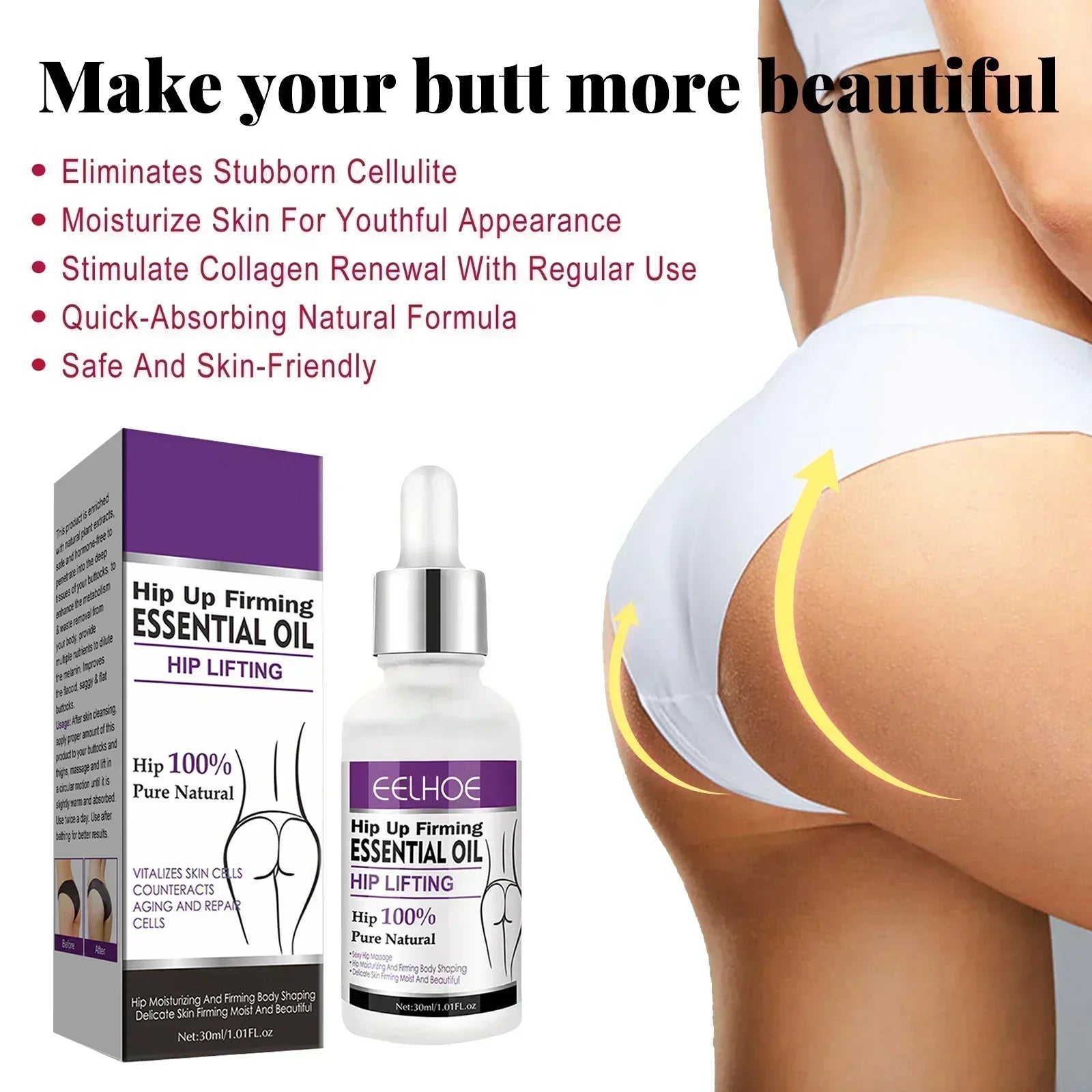 Women Hip Lift Up Buttock Enhancement Essential Serum Enlargement Cream Ass Liftting Up Hip Tightening Massage Essence Serum