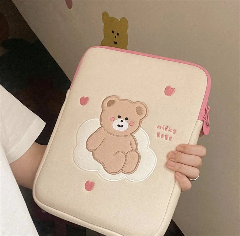 Women Cute Laptop Sleeve Case Table Protective Pouch Bag 11 12 13.6 14 15.6 Inch Cartoon Laptop Zipper Bags for Ipad Macbook HP