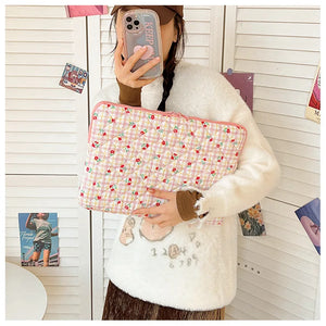 Cute Flower Laptop Sleeve 11 13 14 15.3 15 Inch Portable Table Cover Bags for Macbook Ipad Pro 11 12.9 Air HP ASUS Computer Case