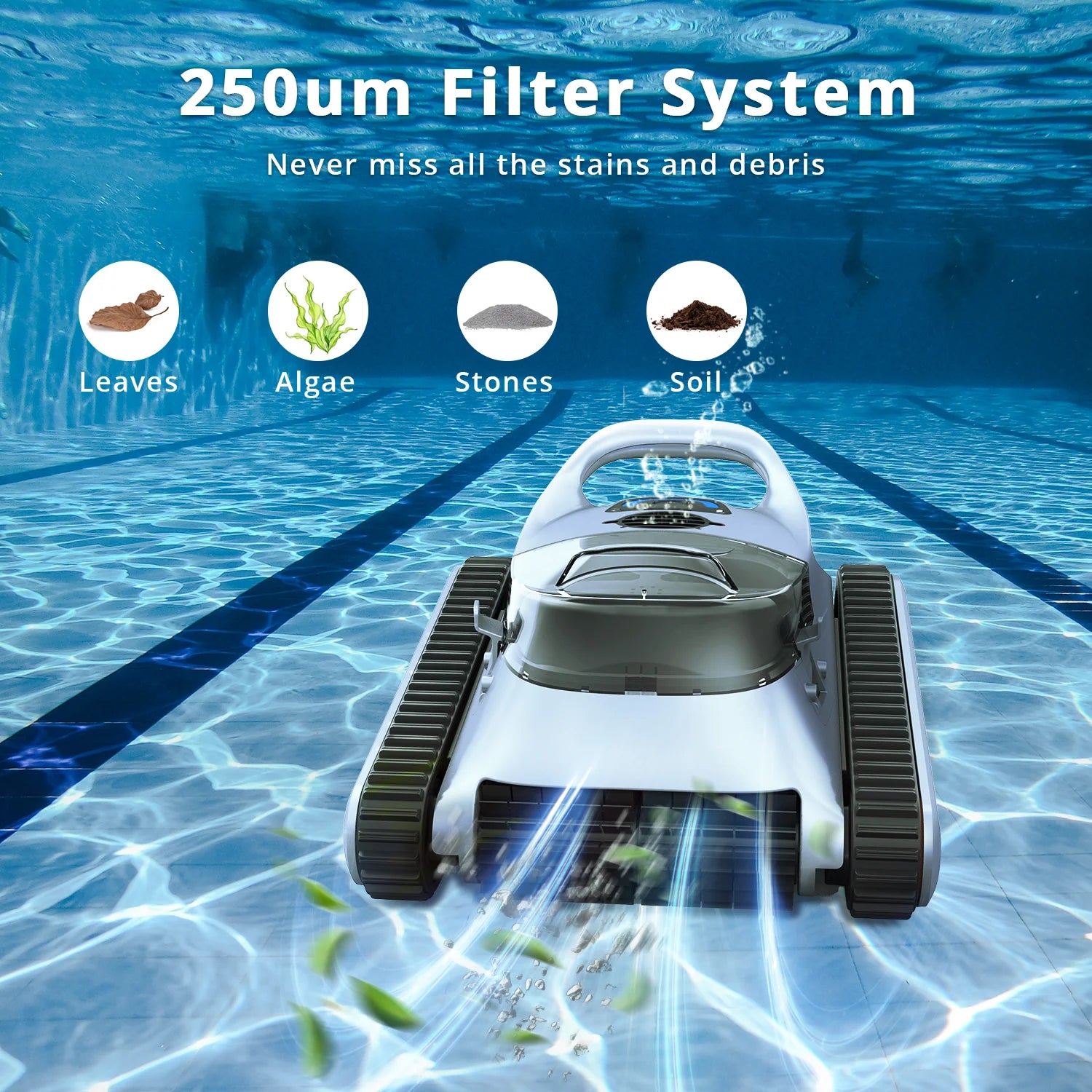 Seauto Crab Cordless Robotic Pool Cleaner Wall Climbing, Sonar Navigation, Intelligent Route Planning,120 min Battery Life