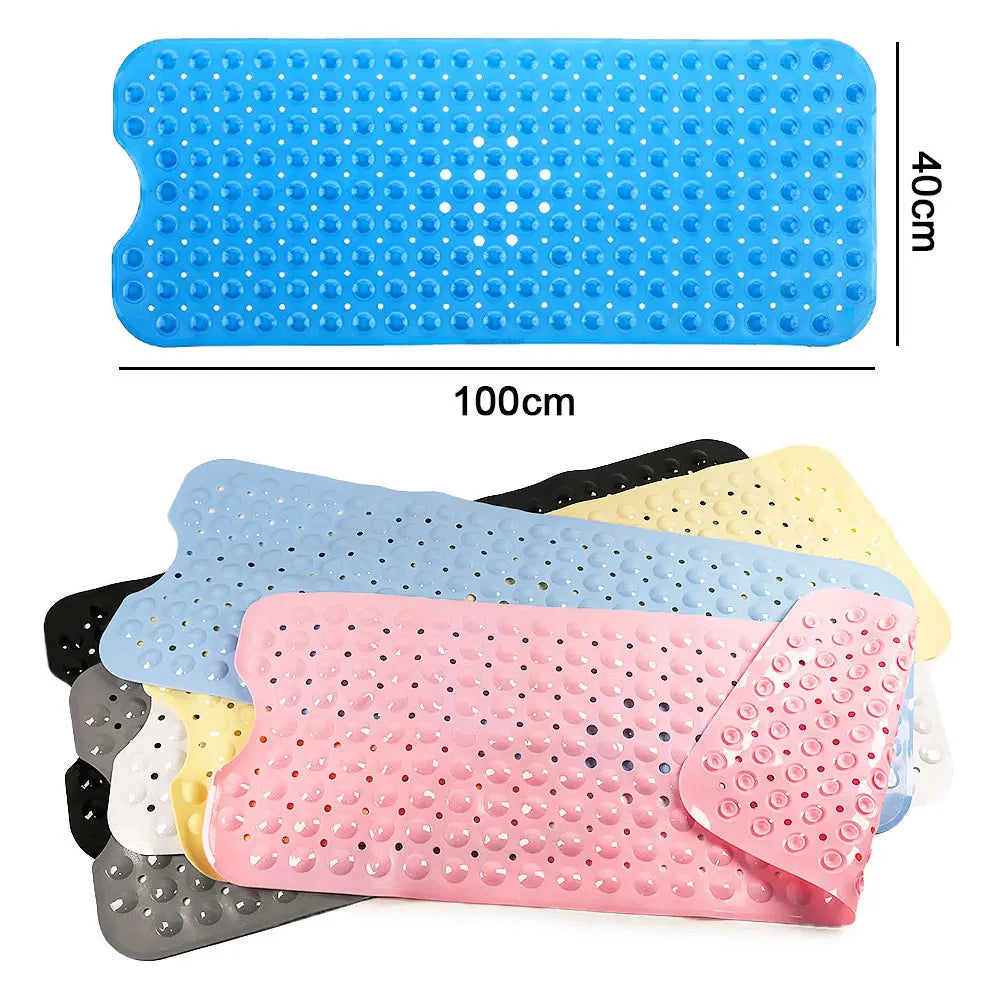 Silicone world PVC Anti-skid Bath Mats Soft Shower Bathroom Massage Mat Suction Cup Non-slip Bathtub Carpet 40x100cm Floor Mat
