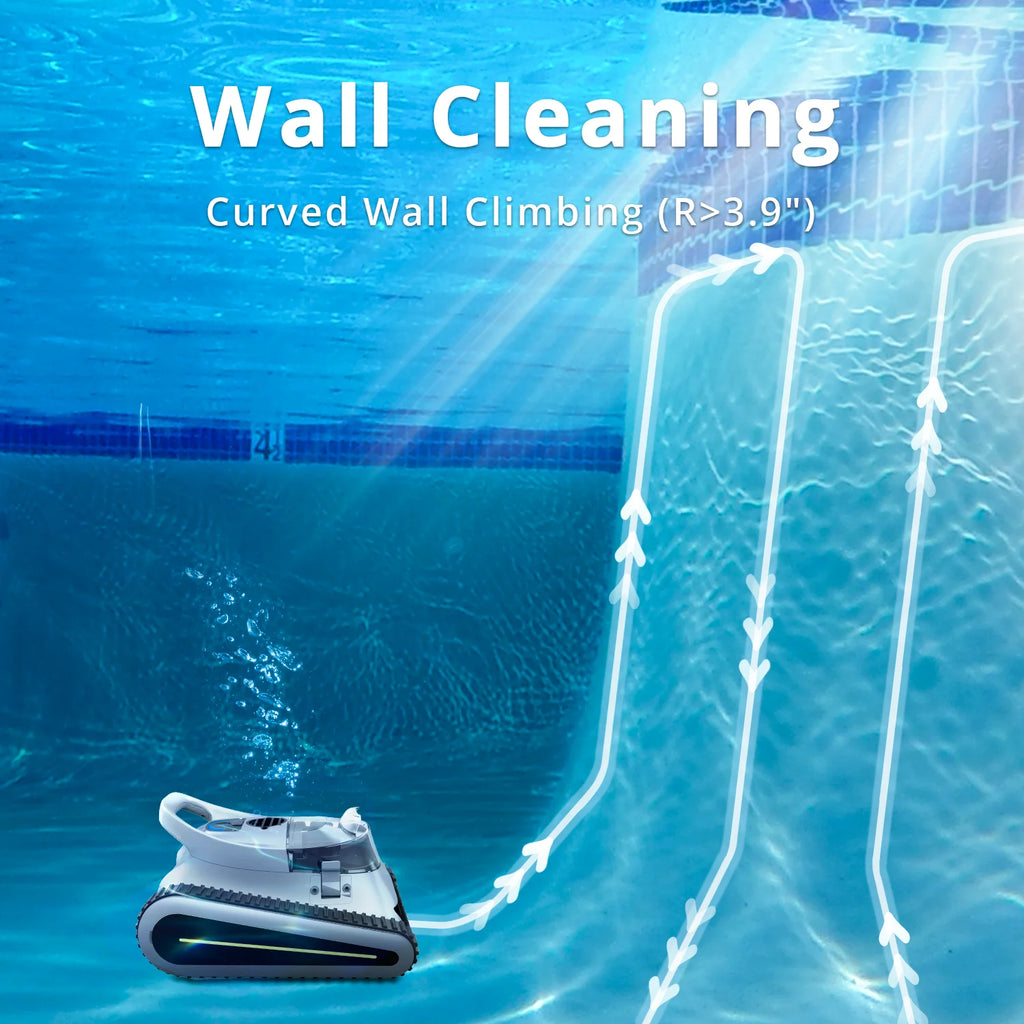 Seauto Crab Cordless Robotic Pool Cleaner Wall Climbing, Sonar Navigation, Intelligent Route Planning,120 min Battery Life