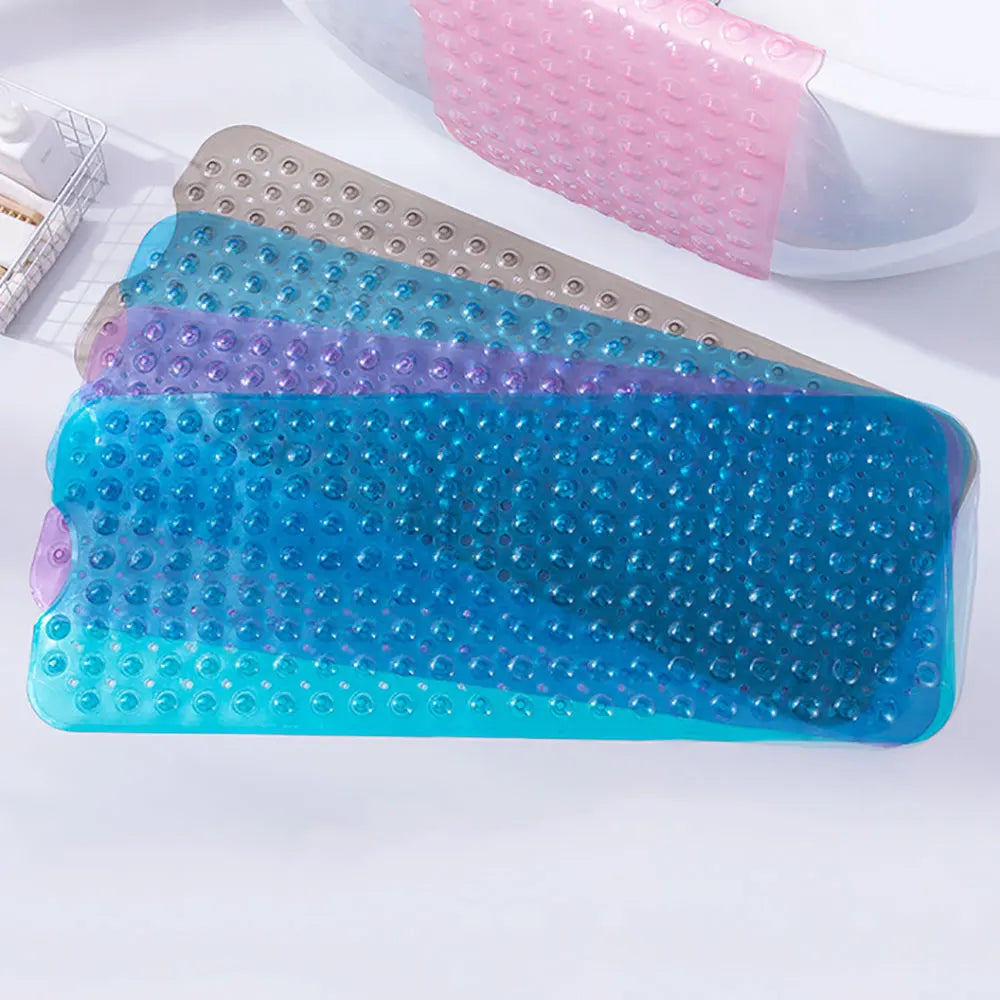 Silicone world PVC Anti-skid Bath Mats Soft Shower Bathroom Massage Mat Suction Cup Non-slip Bathtub Carpet 40x100cm Floor Mat