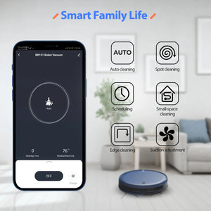 MAMNV BR151 Robot Vacuum Cleaner 4500Pa Smart Home Sweeper Cleaning Machine For Home Carpet Cleaning Pet Hair Wifi APP Alexa