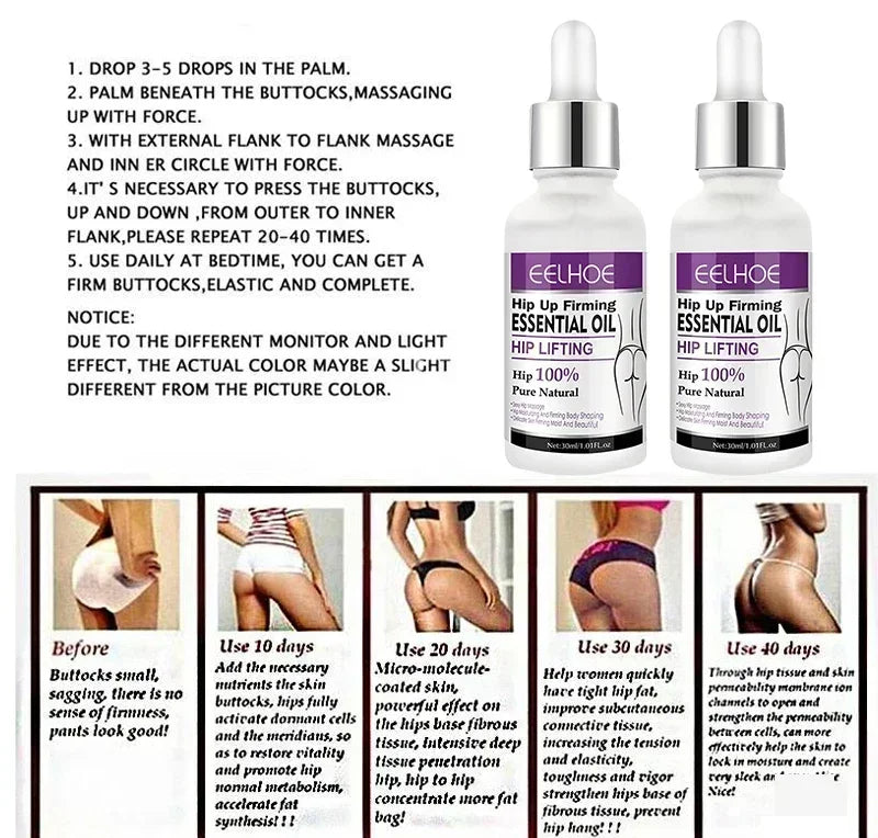 Women Hip Lift Up Buttock Enhancement Essential Serum Enlargement Cream Ass Liftting Up Hip Tightening Massage Essence Serum
