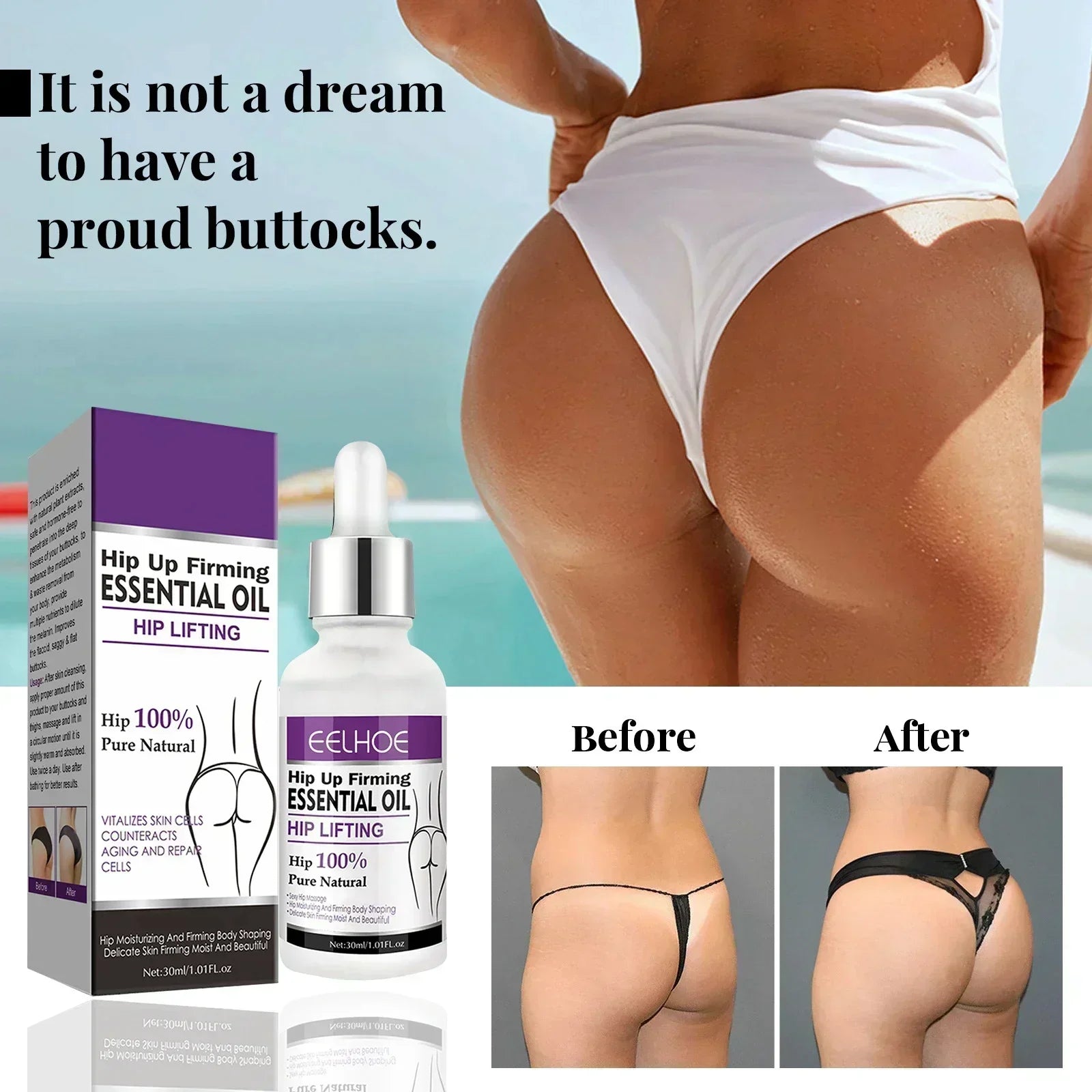 Women Hip Lift Up Buttock Enhancement Essential Serum Enlargement Cream Ass Liftting Up Hip Tightening Massage Essence Serum
