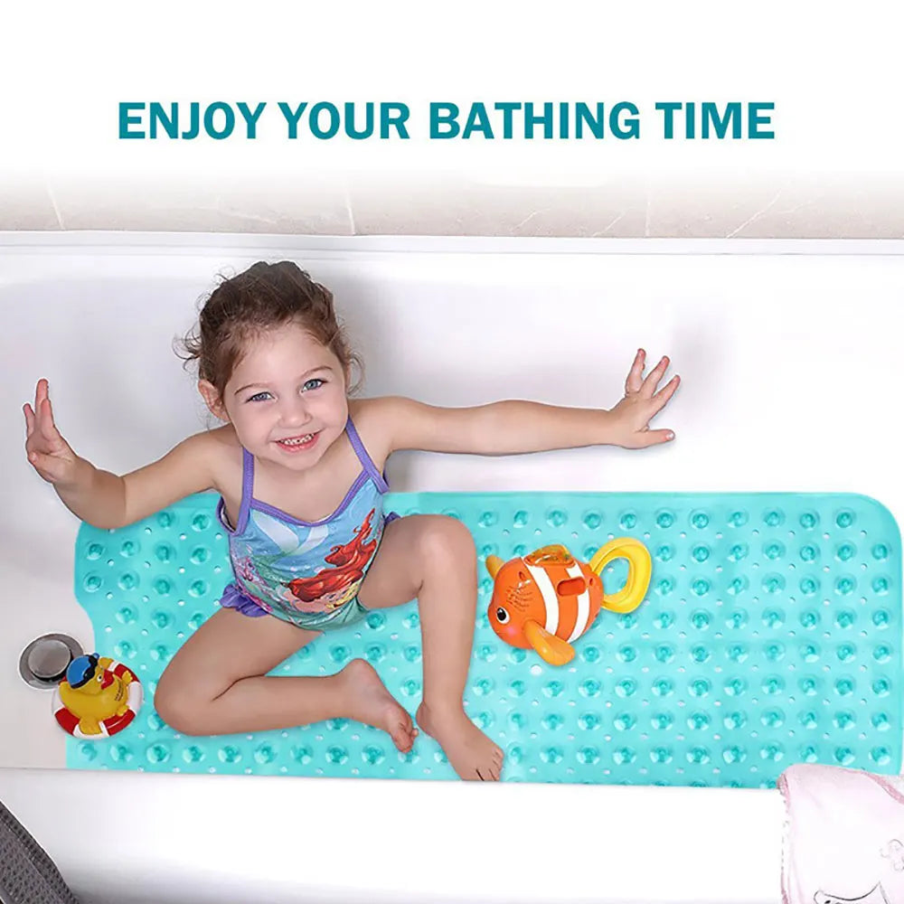 Silicone world PVC Anti-skid Bath Mats Soft Shower Bathroom Massage Mat Suction Cup Non-slip Bathtub Carpet 40x100cm Floor Mat