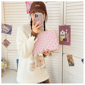 Cute Flower Laptop Sleeve 11 13 14 15.3 15 Inch Portable Table Cover Bags for Macbook Ipad Pro 11 12.9 Air HP ASUS Computer Case