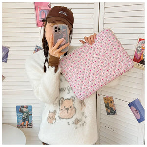 Cute Flower Laptop Sleeve 11 13 14 15.3 15 Inch Portable Table Cover Bags for Macbook Ipad Pro 11 12.9 Air HP ASUS Computer Case