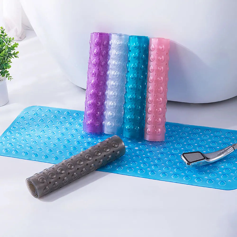 Silicone world PVC Anti-skid Bath Mats Soft Shower Bathroom Massage Mat Suction Cup Non-slip Bathtub Carpet 40x100cm Floor Mat