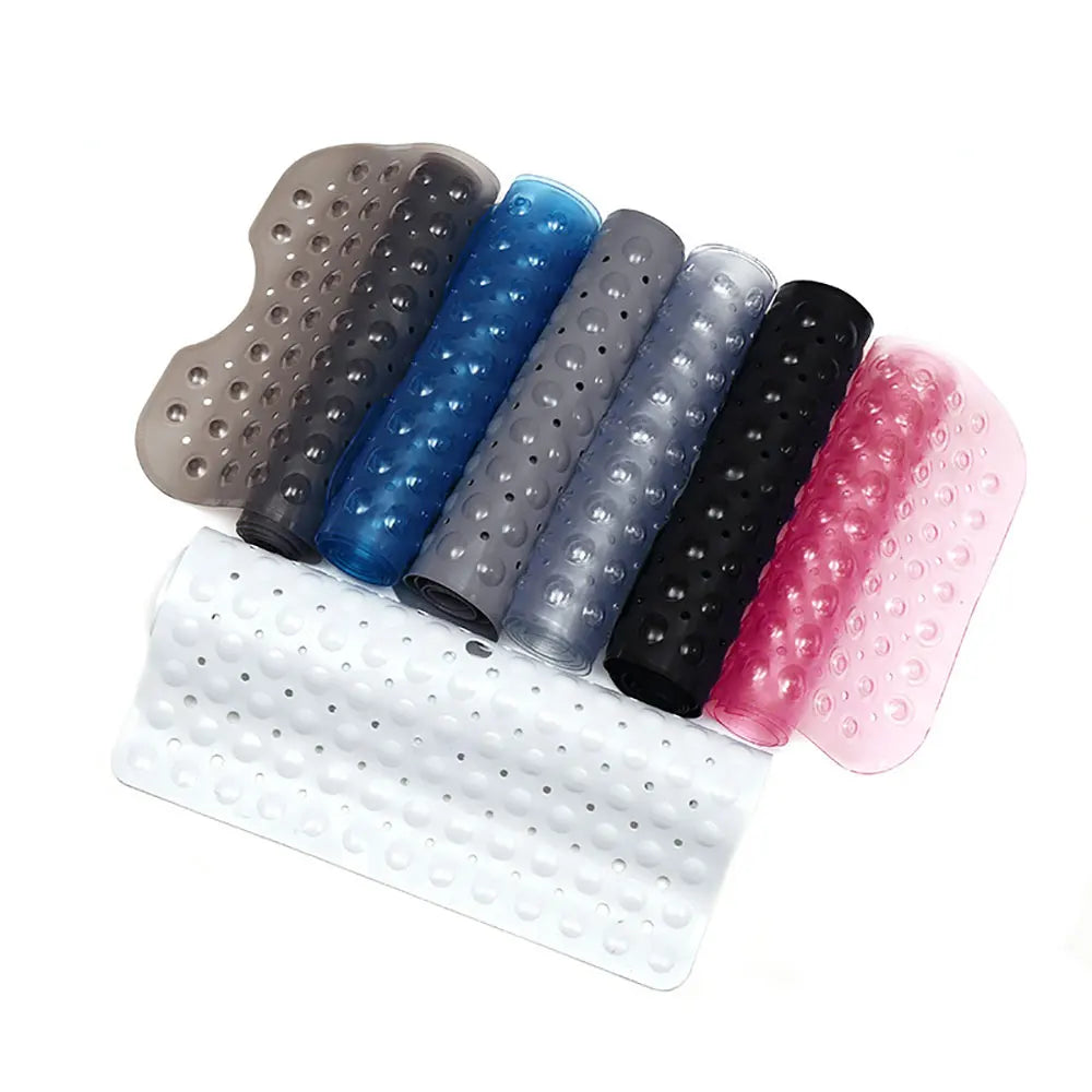 Silicone world PVC Anti-skid Bath Mats Soft Shower Bathroom Massage Mat Suction Cup Non-slip Bathtub Carpet 40x100cm Floor Mat