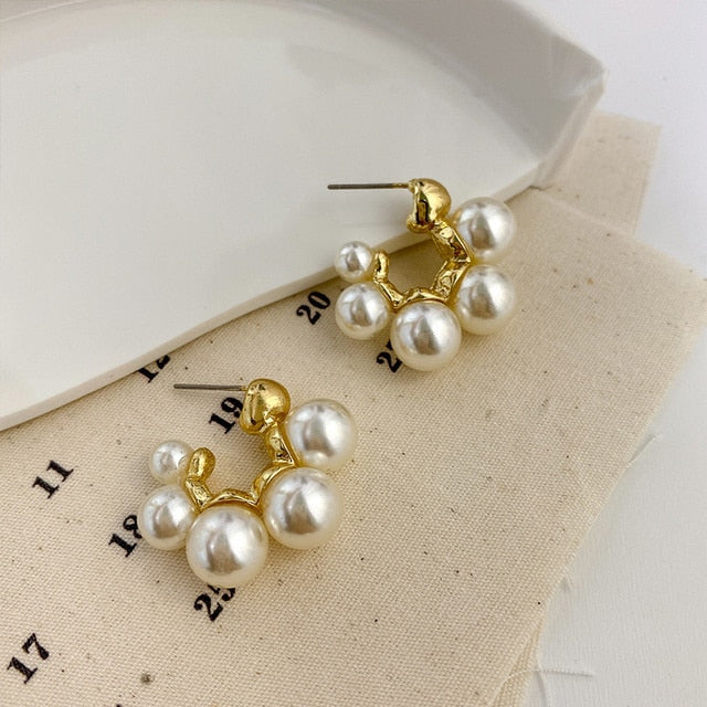 Long Dangle Earrings for Women 2022 Fashion Full Crystal Simulated Pearl Tassel Drop Earring Vintage Gold Color Brincos Jewelry