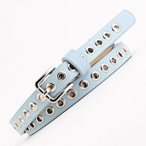 Ladies Women Pu Leather Belt with Rivet Studded Single Grommet Holes Waist Chain hiphop girls Masculinity Rivet Bracelet