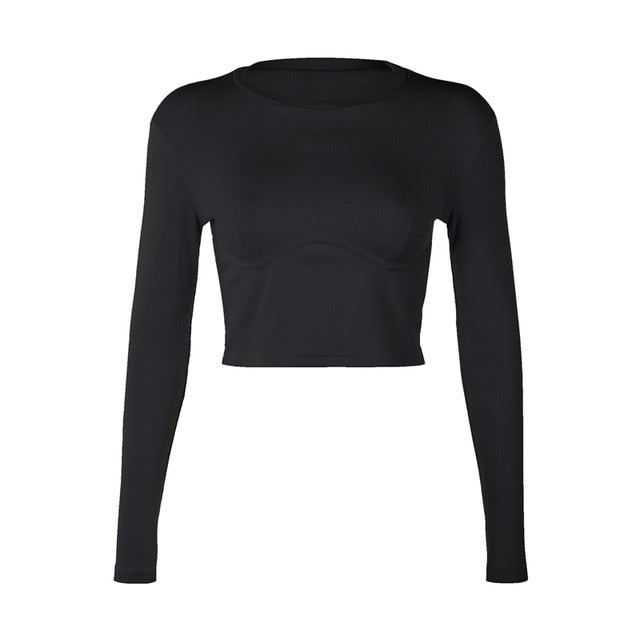SUCHCUTE soild female tshirt knit long sleeve 2019 White Wild T Shirt casual fashion tee club simple women tops outfits