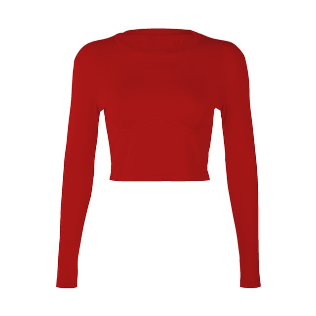 SUCHCUTE soild female tshirt knit long sleeve 2019 White Wild T Shirt casual fashion tee club simple women tops outfits