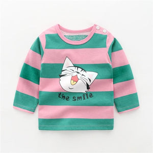 2020 New Baby Children's Clothing Cotton Long-sleeved T-shirt Korean Version Cute Tops Tee Underwear Soft Casual Bottoming Shirt