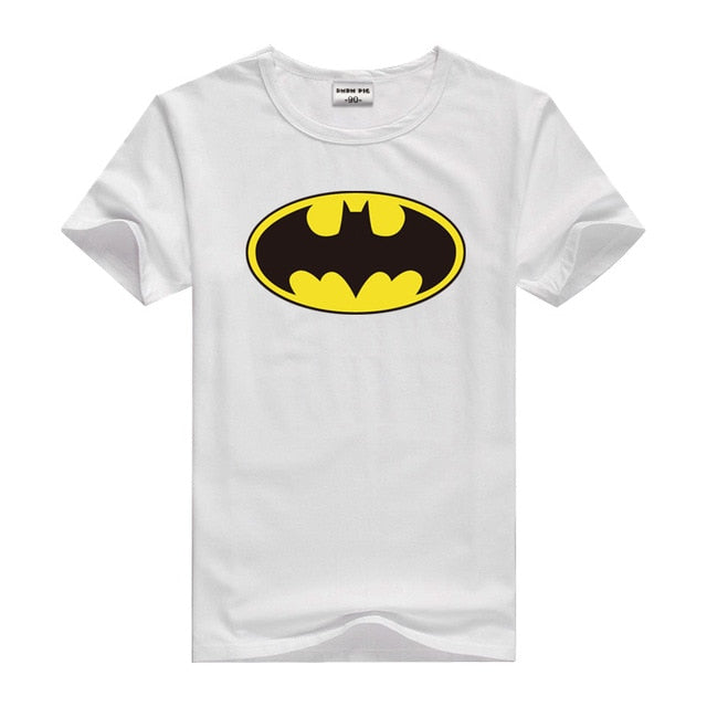 DMDM PIG Batman Superman Short Sleeve T-Shirts For Boys Girl Tops Kids Clothing TShirt Size 2 3 4 5 6 7 8 Years Baby Clothes Tee