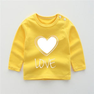 2020 New Baby Children's Clothing Cotton Long-sleeved T-shirt Korean Version Cute Tops Tee Underwear Soft Casual Bottoming Shirt