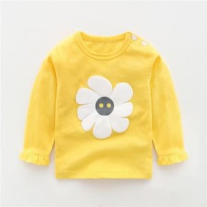 2020 New Baby Children's Clothing Cotton Long-sleeved T-shirt Korean Version Cute Tops Tee Underwear Soft Casual Bottoming Shirt