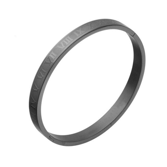 Luxury Roman Royal Classic Stainless Steel Bangle Cuff Bracelets Fashion Titanium Steel Type C Twisted Numeral Bangle For Men