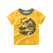 Boys & Girls Cartoon T-shirts Kids Dinosaur Print T Shirt For Boys Children Summer Short Sleeve T-shirt Cotton Tops Clothing