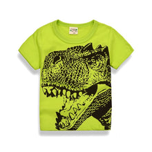 Boys & Girls Cartoon T-shirts Kids Dinosaur Print T Shirt For Boys Children Summer Short Sleeve T-shirt Cotton Tops Clothing