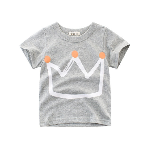 T Shirt Cartoon Animals Baby Kids Boys Girls Children Cotton Short Sleeves Summer Clothing Lion Monkey Print Tee Red Car Toddler