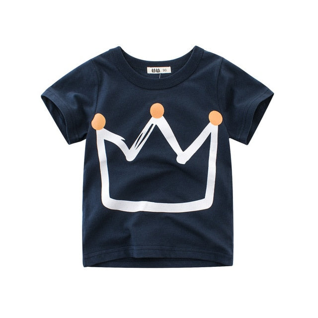 T Shirt Cartoon Animals Baby Kids Boys Girls Children Cotton Short Sleeves Summer Clothing Lion Monkey Print Tee Red Car Toddler