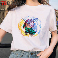 Japanese Anime Demon Slayer T Shirt Women  Ulzzang  Harajuku Shirt 90s Cartoon Graphic Kimetsu No Yaiba  Kawaii T-shirt Female