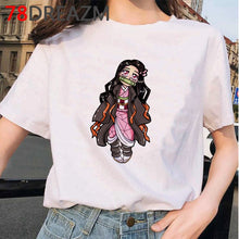 Japanese Anime Demon Slayer T Shirt Women  Ulzzang  Harajuku Shirt 90s Cartoon Graphic Kimetsu No Yaiba  Kawaii T-shirt Female