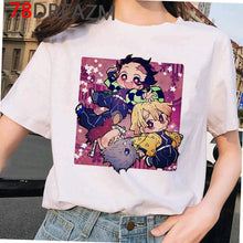 Japanese Anime Demon Slayer T Shirt Women  Ulzzang  Harajuku Shirt 90s Cartoon Graphic Kimetsu No Yaiba  Kawaii T-shirt Female