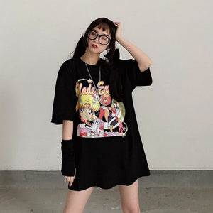 NiceMix 2020 Fashion Korean Streetwear Ladies Autumn Punk Tops Tees Women Printed Long Sleeve T Shirts Casual Hip Hop Clothing