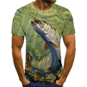 New summer 3D printed fish pattern men and women casual T-shirt Fashion trend youth cool men's t-shirt Hip hop short sleeve