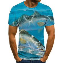 New summer 3D printed fish pattern men and women casual T-shirt Fashion trend youth cool men's t-shirt Hip hop short sleeve