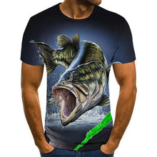 New summer 3D printed fish pattern men and women casual T-shirt Fashion trend youth cool men's t-shirt Hip hop short sleeve