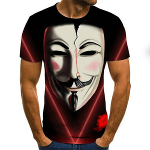 3D Printed T Shirt Men Joker Face Casual O-neck Male Tshirt Clown Short Sleeve Funny T Shirts 2020 Summer Tee Shirt Homme