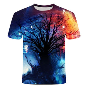 high quality fashion sales Men's New Summer T-shirt With Round Neck Short Sleeve Blue green red purple Flame 3D Printed Top