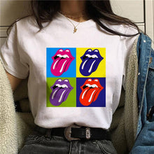 2020 Hot Harajuku Shiny red lips Graphic T Shirt Women Cartoon Grunge T-shirt Fashion Tshirt Ullzang Top Tee Female ropa mujer