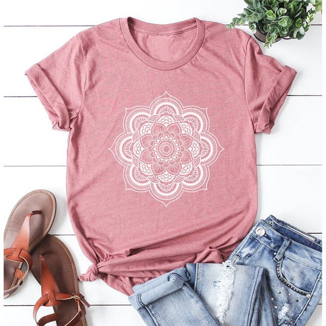 Women Floral Print Short Sleeve Tee Shirts Summer O Neck Casual Tshirts 2020 New Fashion Plus Size 5XL T Shirt Tops Tees Mujer