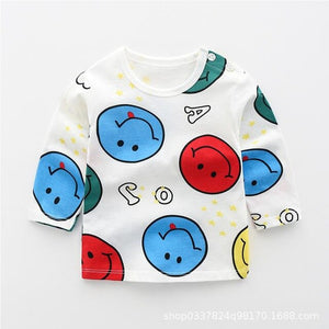 2020 New Baby Children's Clothing Cotton Long-sleeved T-shirt Korean Version Cute Tops Tee Underwear Soft Casual Bottoming Shirt