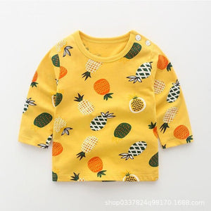 2020 New Baby Children's Clothing Cotton Long-sleeved T-shirt Korean Version Cute Tops Tee Underwear Soft Casual Bottoming Shirt