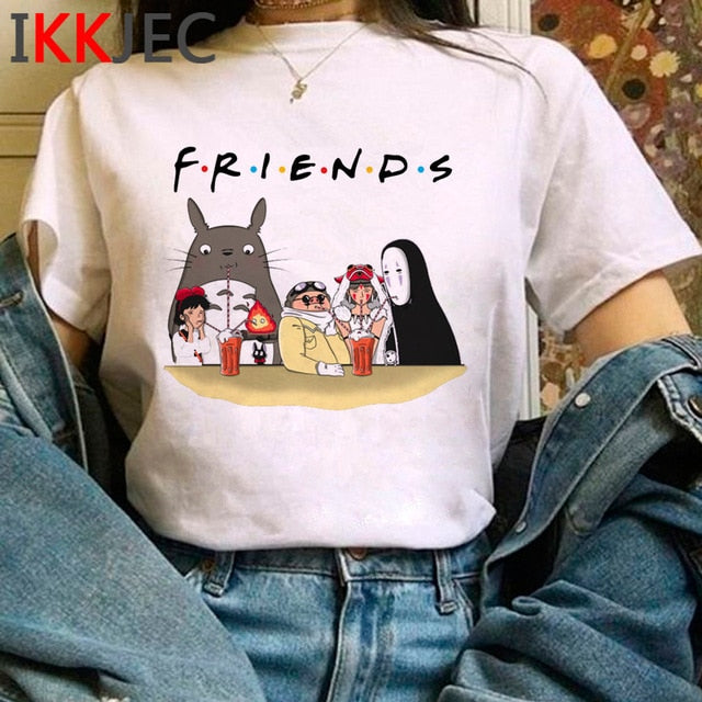 Totoro Studio Ghibli Cute Anime T Shirt Women Harajuku Miyazaki Hayao Kawaii T-shirt Graphic 90s Tshirt Fashion Top Tees Female