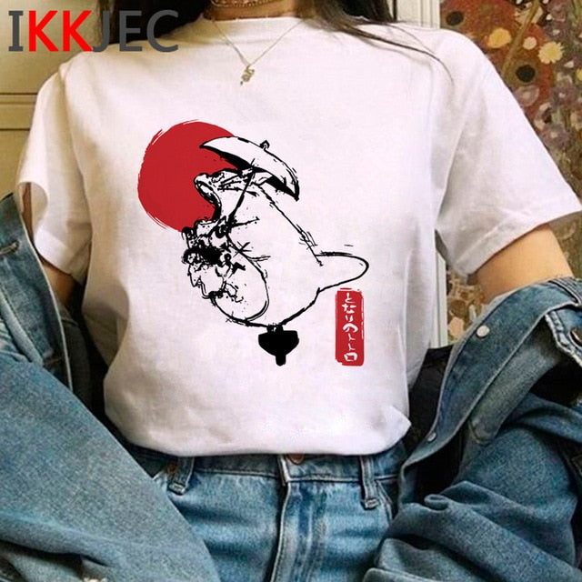 Totoro Studio Ghibli Cute Anime T Shirt Women Harajuku Miyazaki Hayao Kawaii T-shirt Graphic 90s Tshirt Fashion Top Tees Female