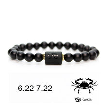 Black stone Beads 12 constellation couple Bracelet Men Bracelets For Women Pulseras Moda Masculina Hombre Man Mens Jewellery