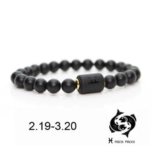 Black stone Beads 12 constellation couple Bracelet Men Bracelets For Women Pulseras Moda Masculina Hombre Man Mens Jewellery