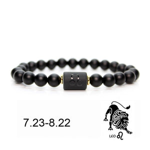 Black stone Beads 12 constellation couple Bracelet Men Bracelets For Women Pulseras Moda Masculina Hombre Man Mens Jewellery